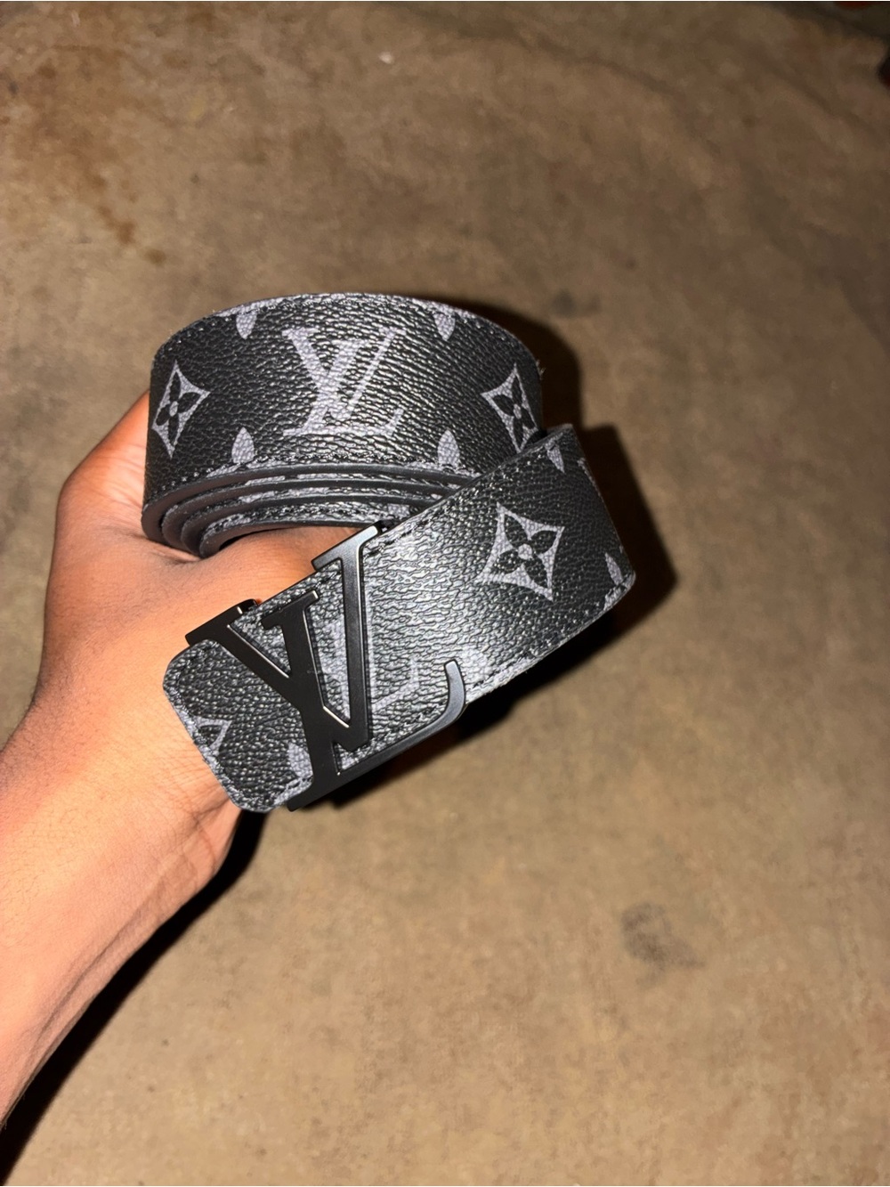 Louis Vuitton Black Monogram Reversible Men's Belt
